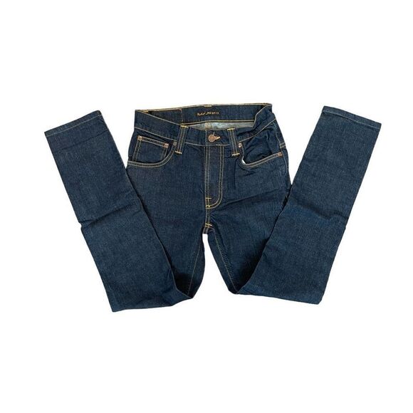 Nudie Jeans Co. Men's Thin Finn Dry Tight Broken Denim Jeans Slim Fit Dark Sz 28 - Picture 3 of 10